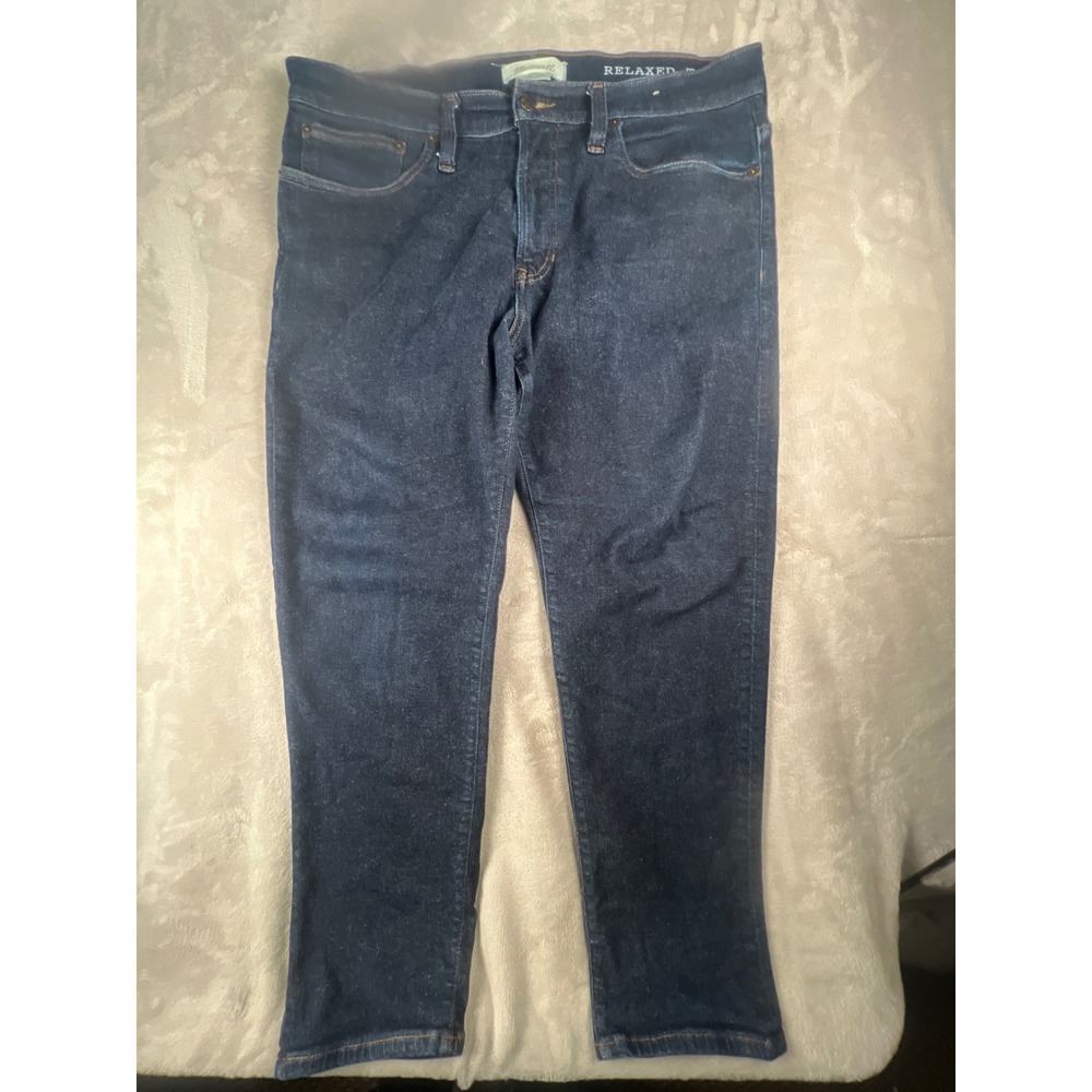 Madewell Relaxed Taper Jeans Mens 35x30 Dark Indigo Blue Denim Pants